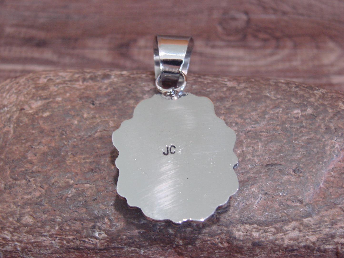 Native American Navajo Nickel Silver & Turquoise Pendant - Cleveland