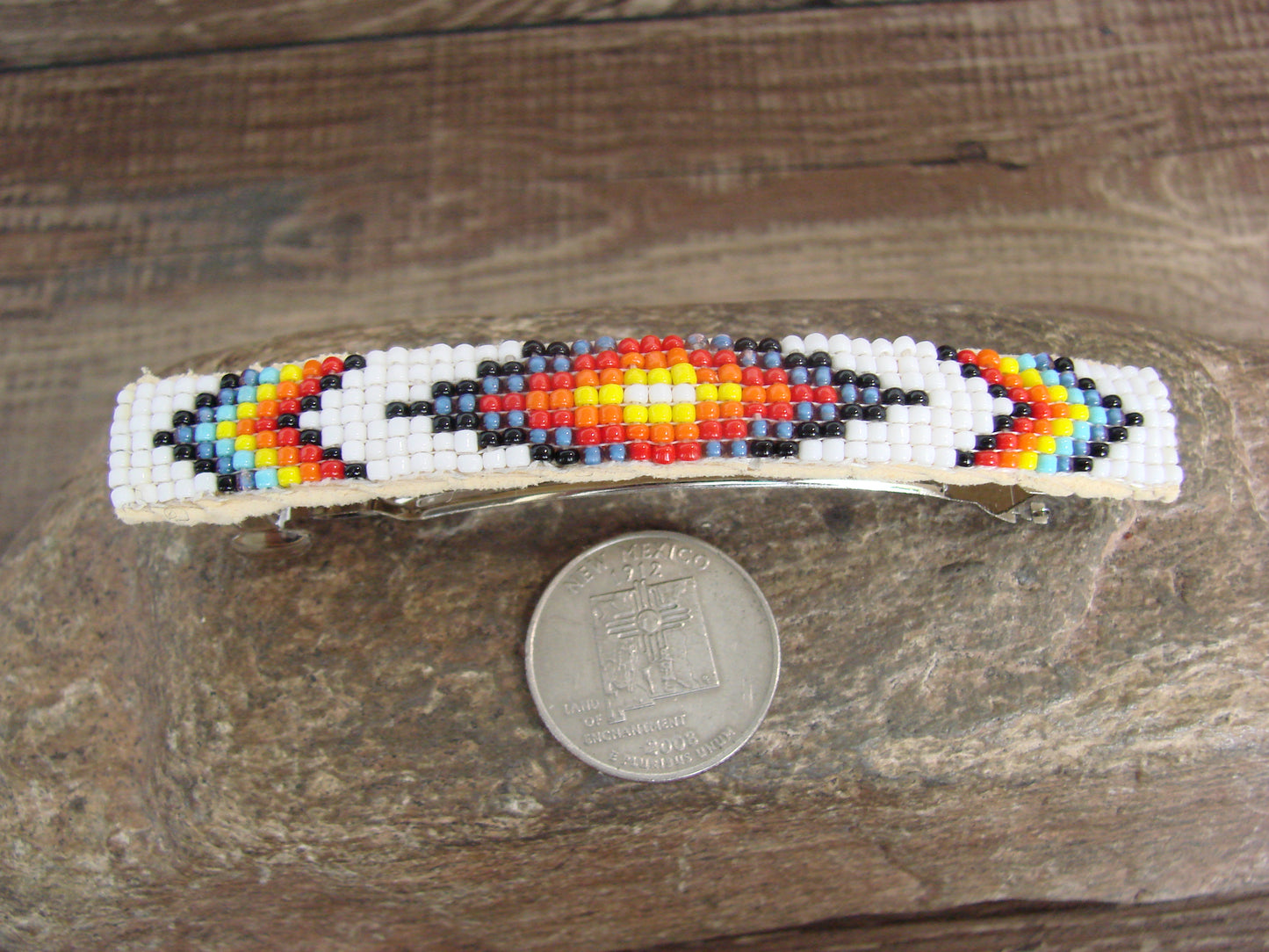 Native American Hand Beaded Hair Barrette by Cleveland