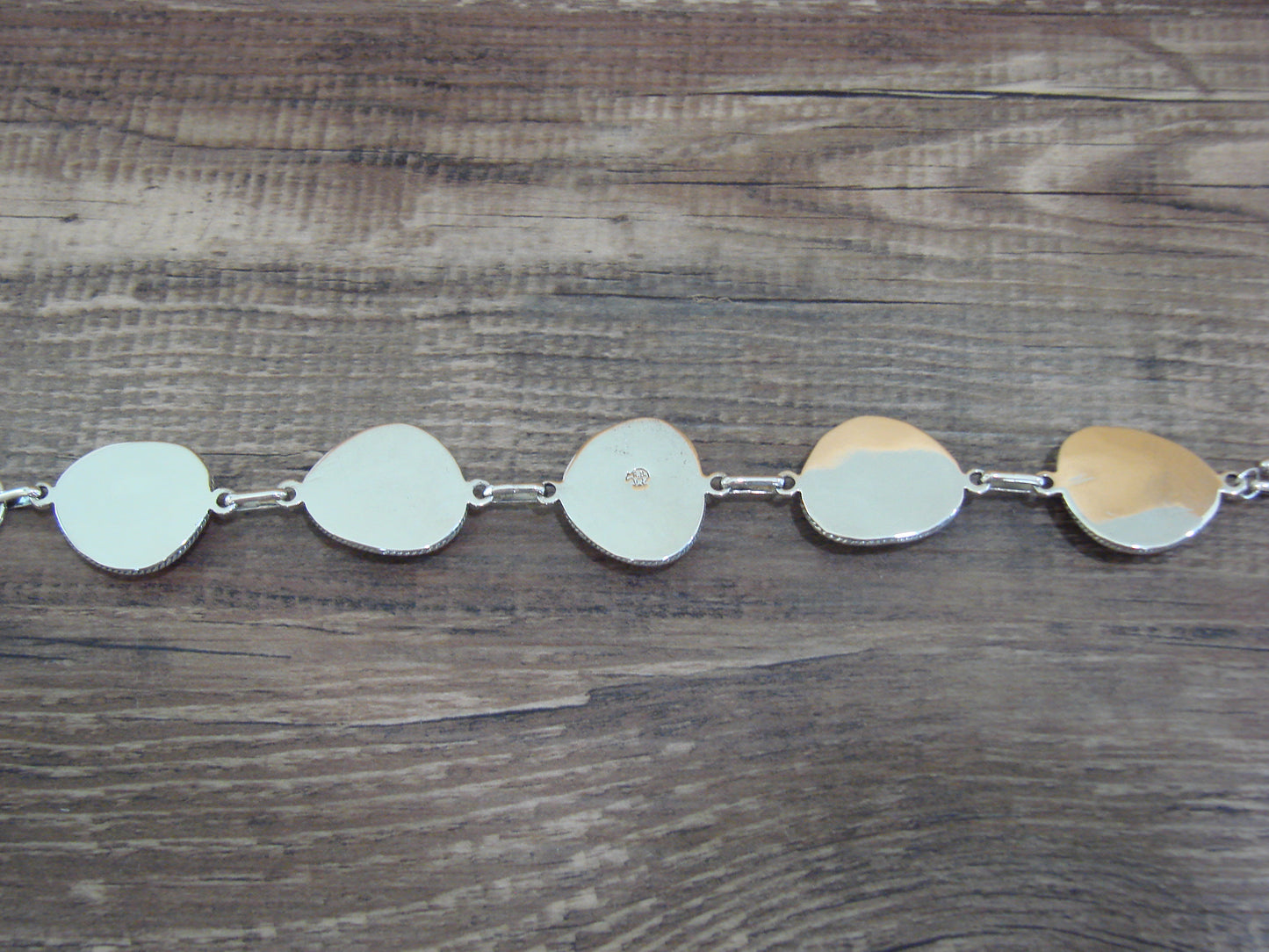 Native American Sterling Silver & Turquoise Link Bracelet by S. Jack