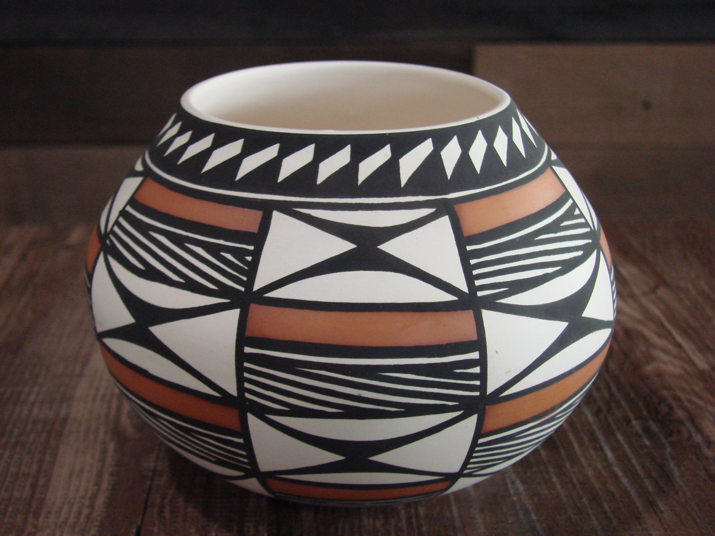 Native American Hand Painted Fine Line Acoma Pottery by Estevan