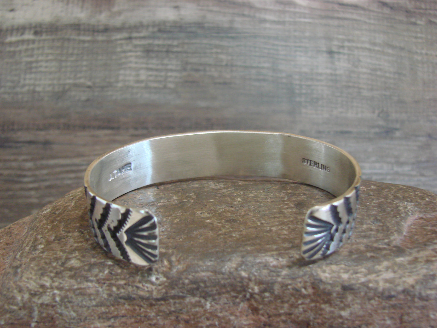 Native American Sterling Silver Bracelet by J. Tahe
