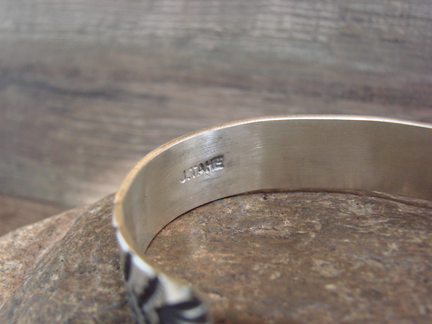 Native American Sterling Silver Bracelet by J. Tahe