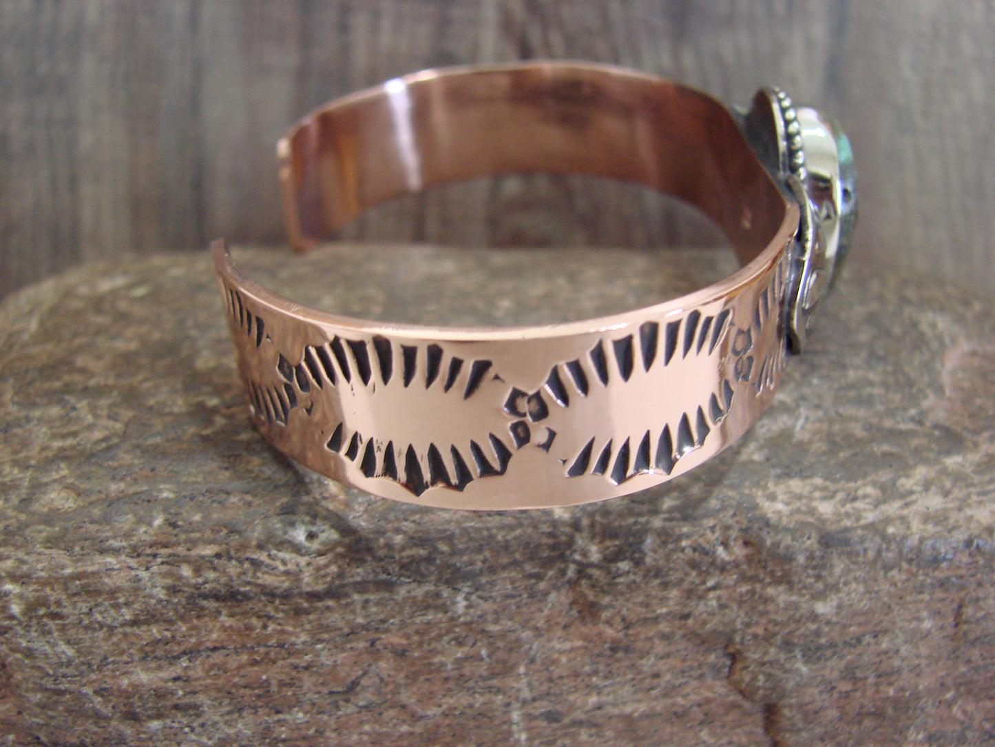 Native American Copper & Turquoise Bracelet by Cleveland