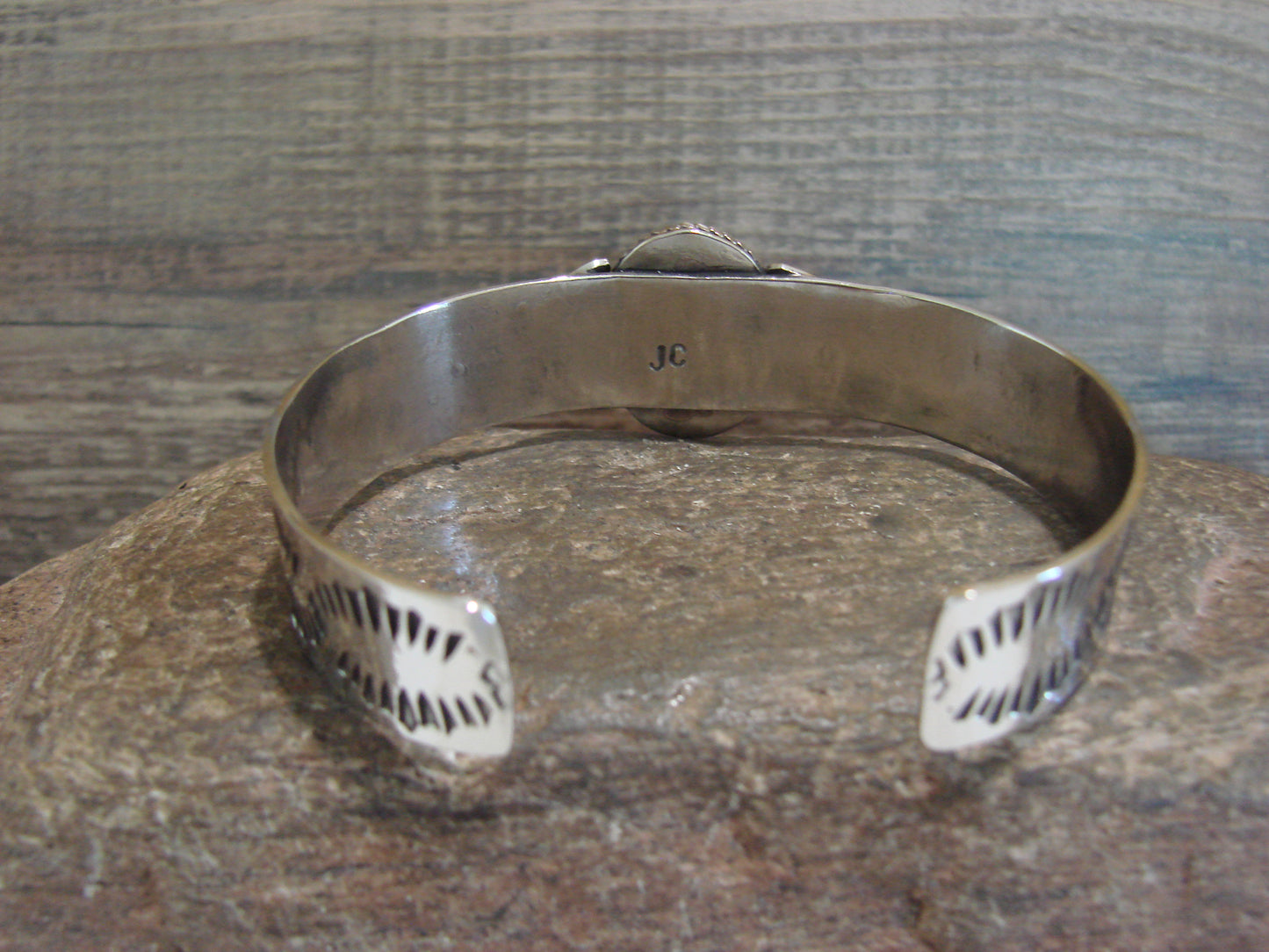 Navajo Indian Nickel Silver & Onyx Bracelet by Cleveland