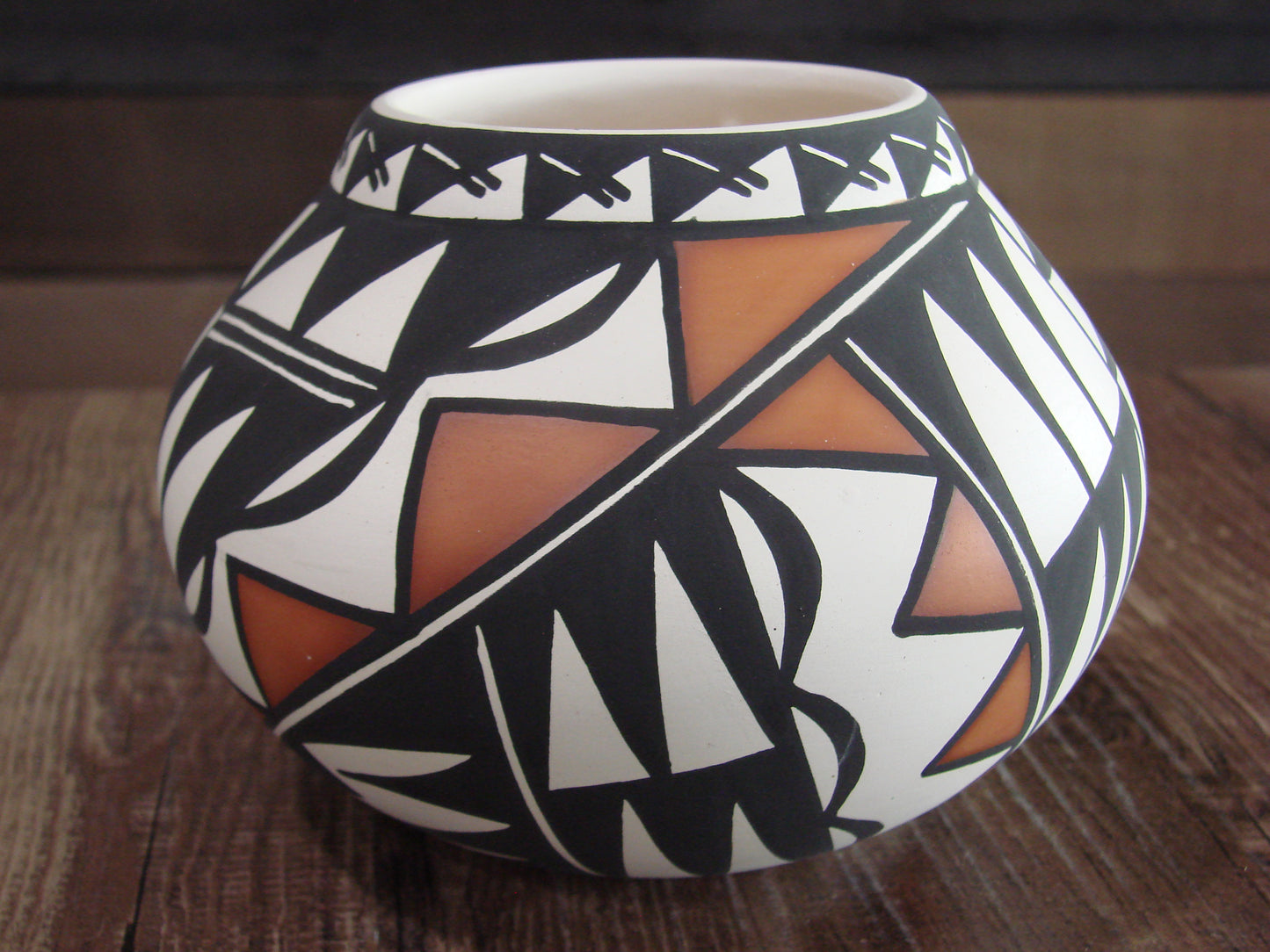 Native American Hand Painted Fine Line Acoma Pottery by Estevan