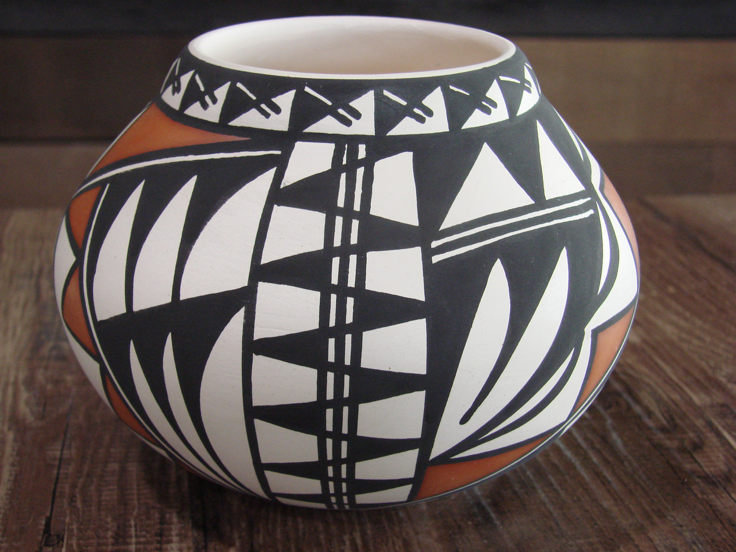 Native American Hand Painted Fine Line Acoma Pottery by Estevan