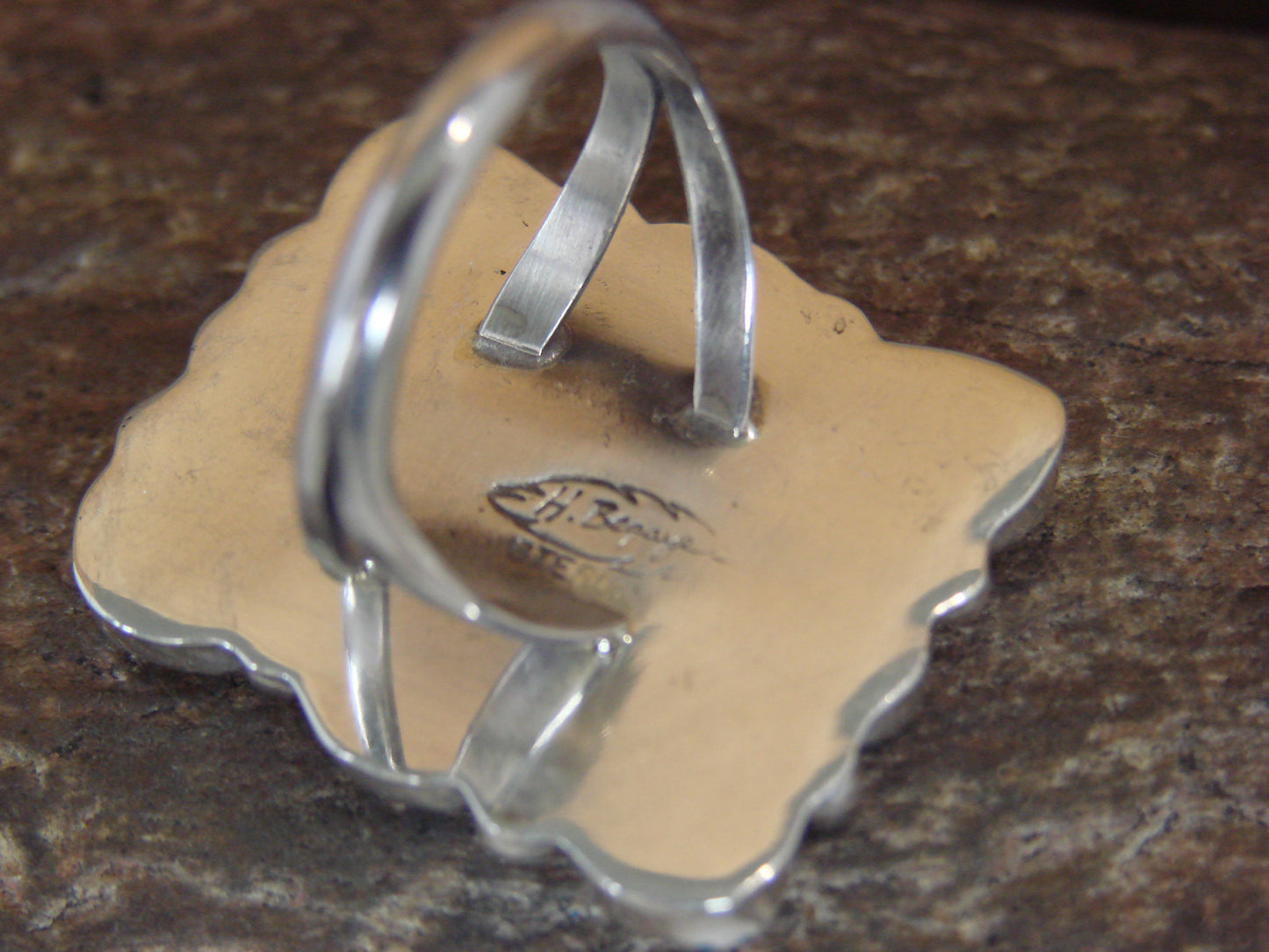 Native American Sterling Silver & Turquoise Cluster Ring - Begay - Size 7.5