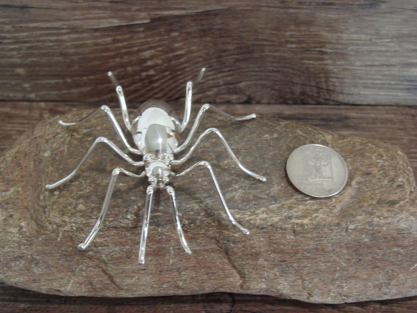 Large Native American Sterling Silver Spider Pin by Garfield