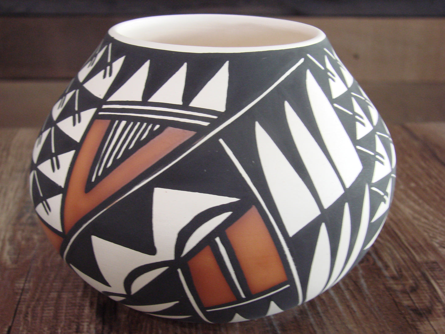 Native American Hand Painted Fine Line Acoma Pottery by Estevan