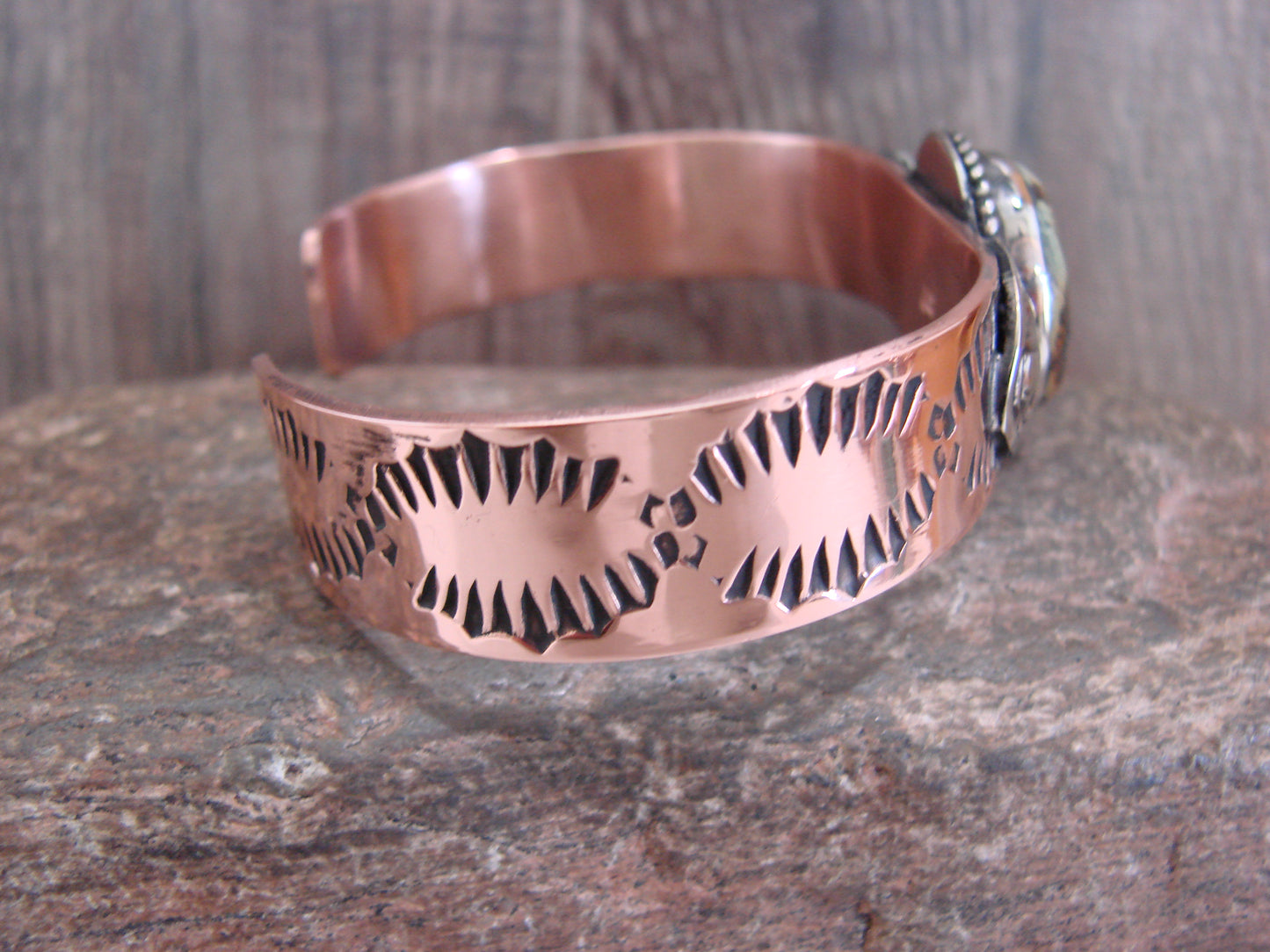 Native American Copper & Turquoise Bracelet by Cleveland