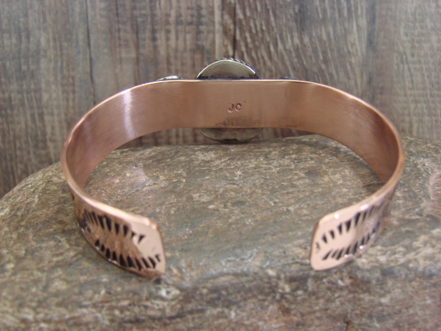 Native American Copper & Turquoise Bracelet by Cleveland