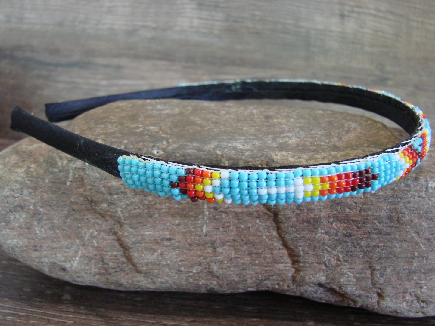 Navajo Indian Hand Beaded Head Band by Cleveland