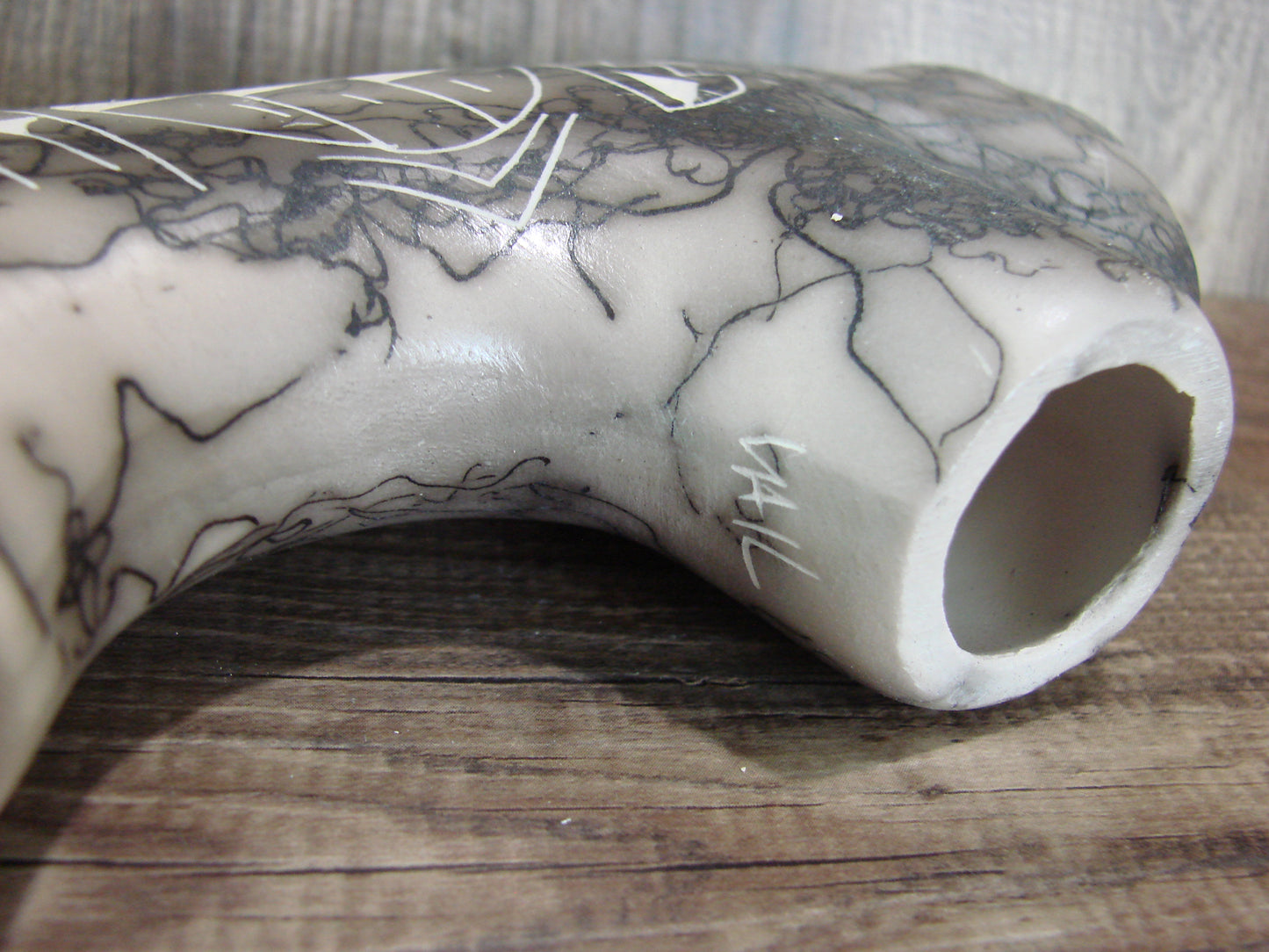 Navajo Pottery Horse Hair Buffalo Sculpture by Vail