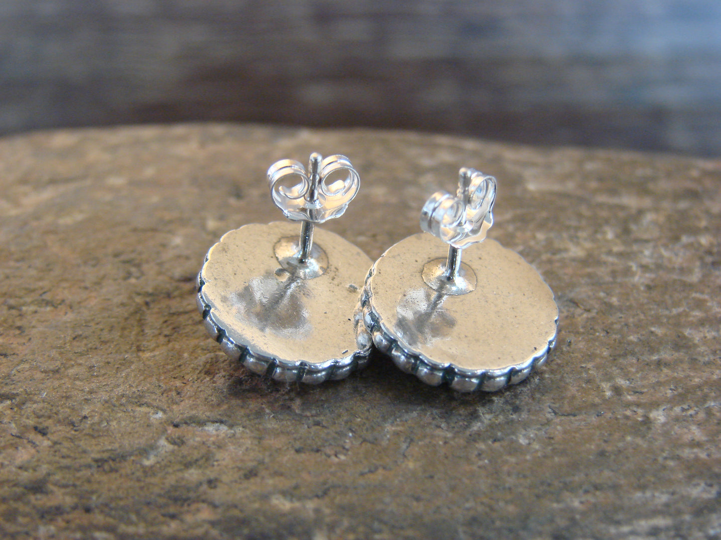 Native American Sterling Silver 1/2" Star Drop Post Earrings by Joe
