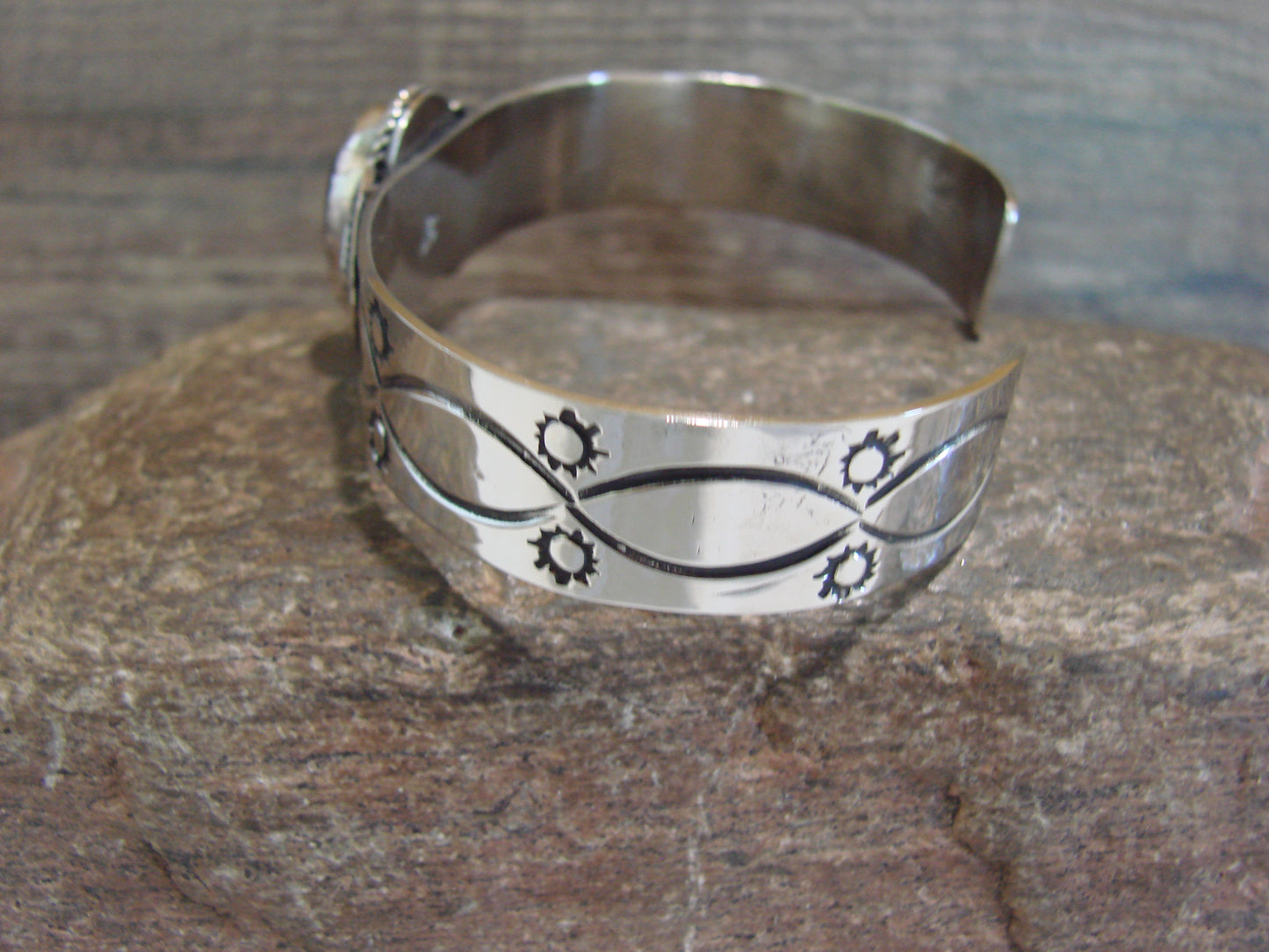 Navajo Indian Nickel Silver & Hematite Bracelet by Cleveland