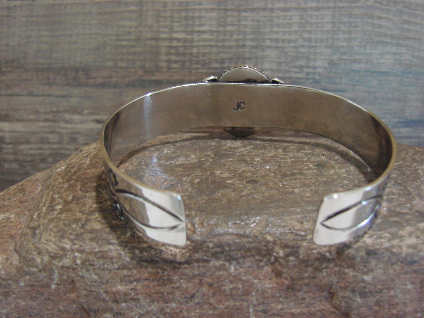 Navajo Indian Nickel Silver & Hematite Bracelet by Cleveland