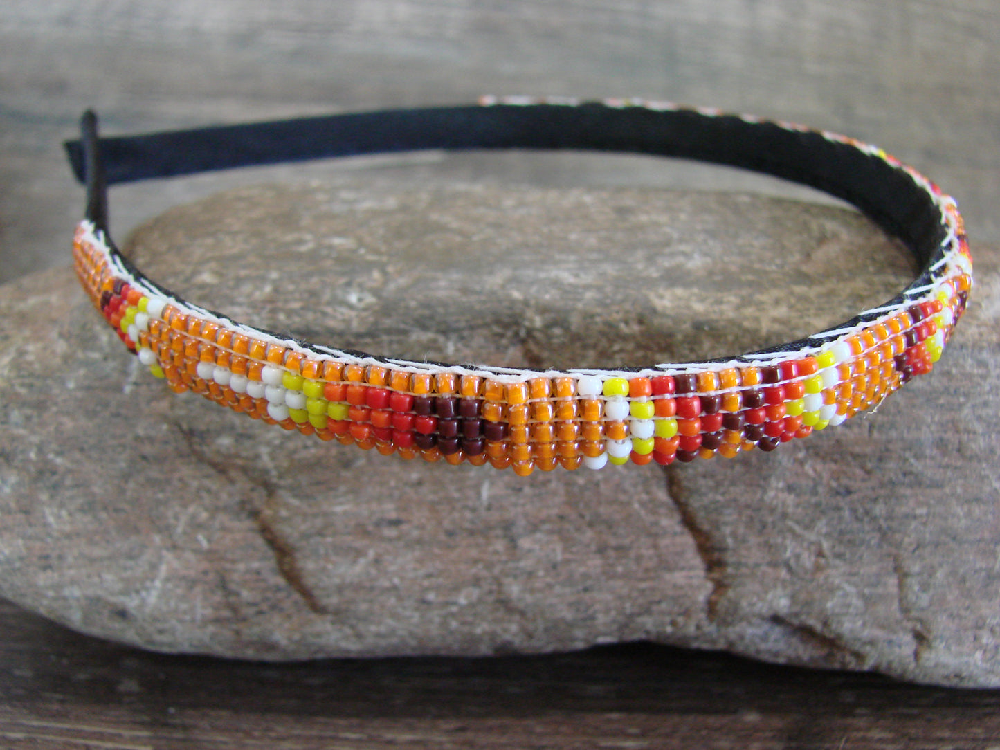 Navajo Indian Hand Beaded Head Band by Cleveland