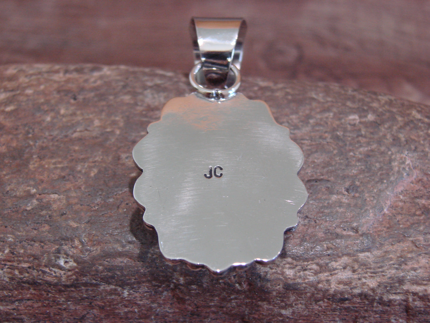Native American Navajo Nickel Silver & Tiger Eye Pendant - Cleveland
