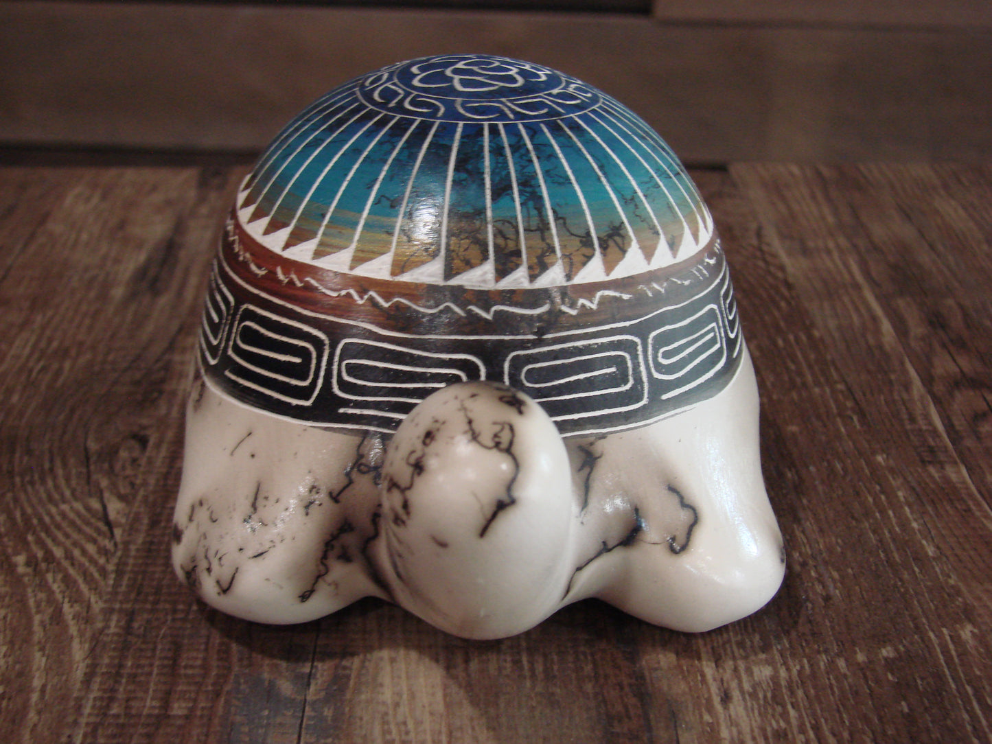 Native American Navajo Horse Hair Turtle Pottery Sculpture - Benally