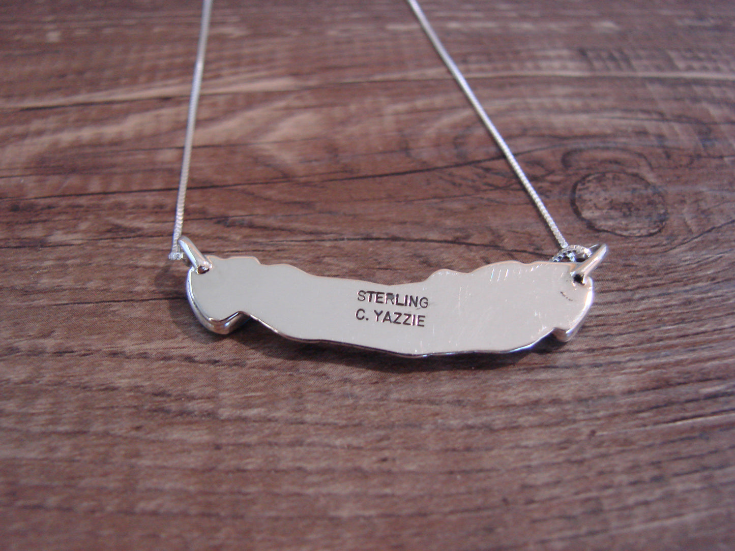 Native American Sterling Silver & Turquoise Heart Mama Necklace Signed Yazzie