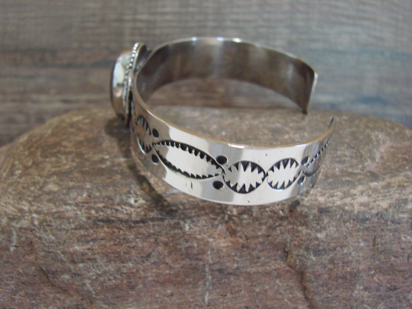 Navajo Indian Nickel Silver & Hematite Bracelet by Cleveland