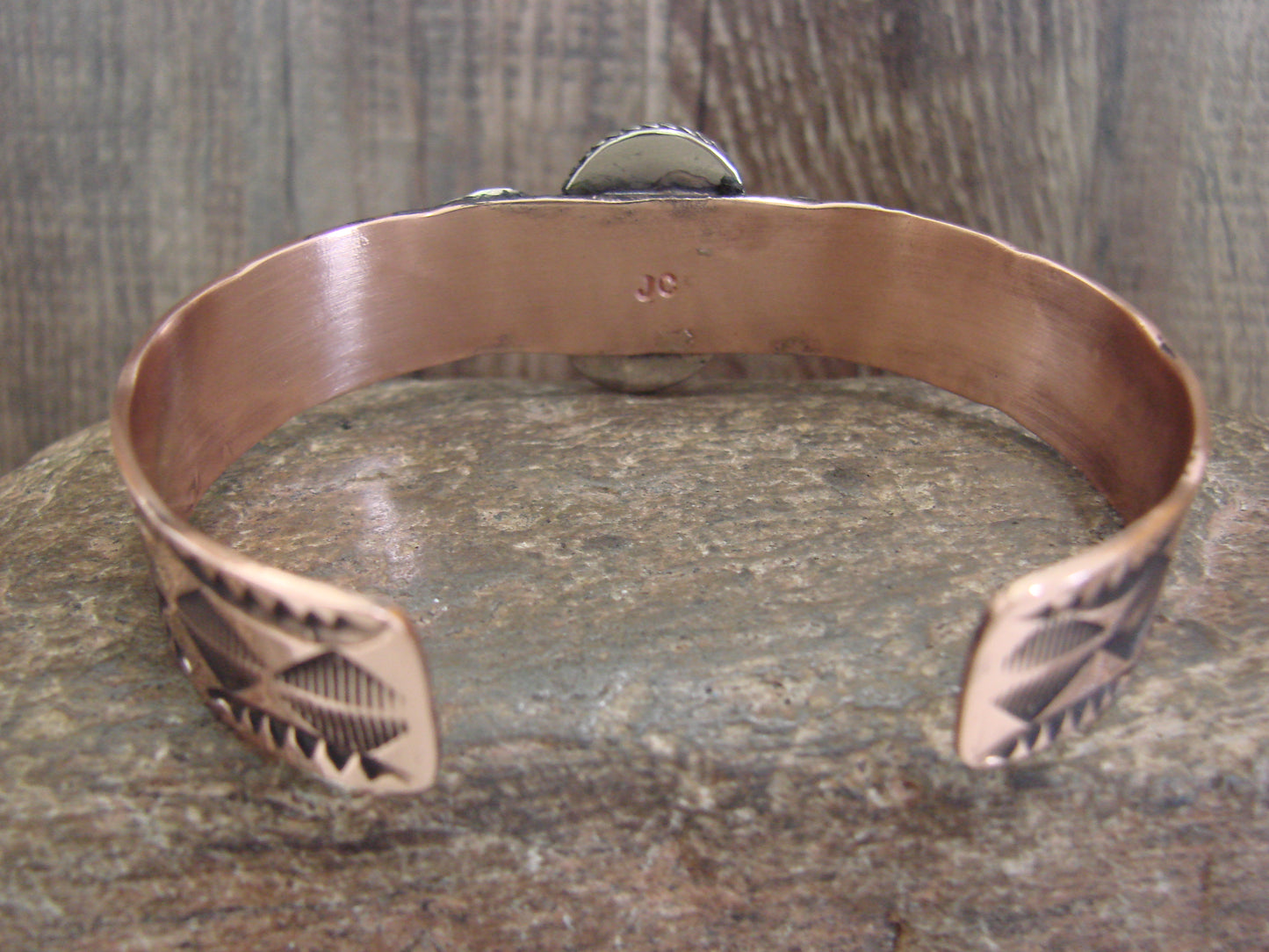 Native American Copper & Turquoise Bracelet by Cleveland