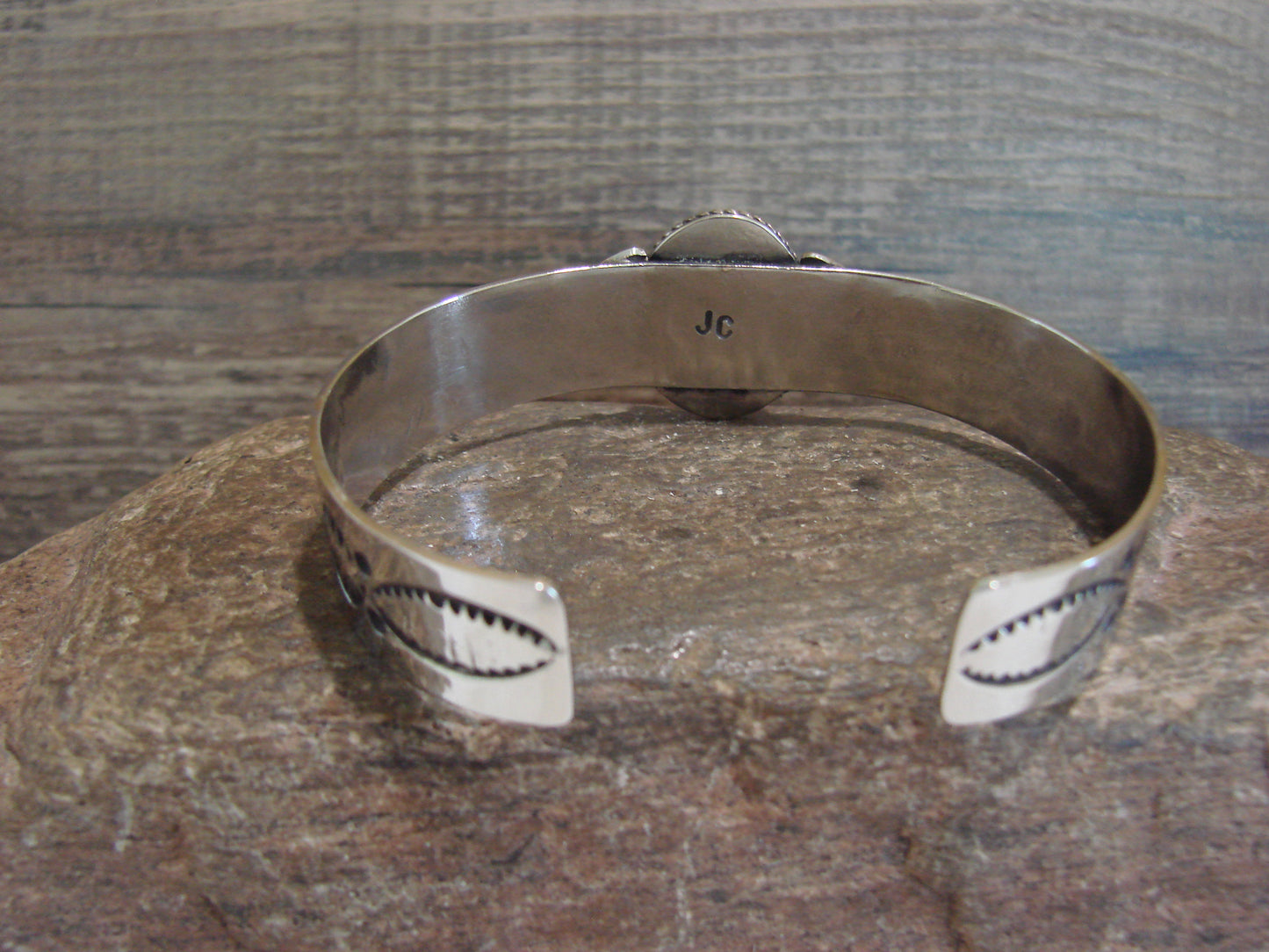 Navajo Indian Nickel Silver & Hematite Bracelet by Cleveland