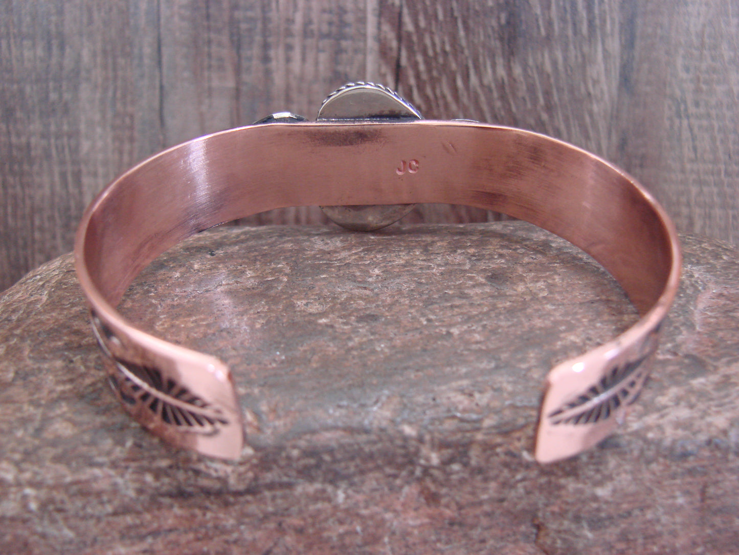 Native American Copper & Turquoise Bracelet by Cleveland