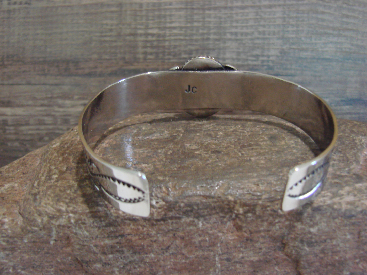 Navajo Indian Nickel Silver & Hematite Bracelet by Cleveland