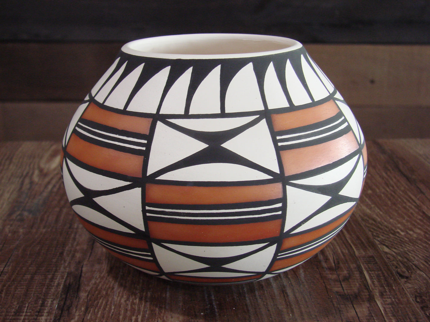 Native American Hand Painted Fine Line Acoma Pottery by Estevan