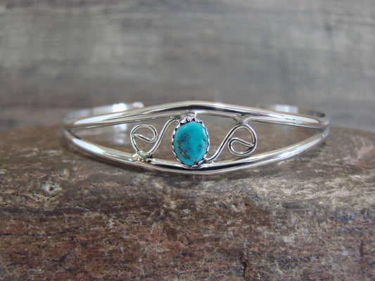 Native American Sterling Silver & Turquoise Bracelet by Lincoln