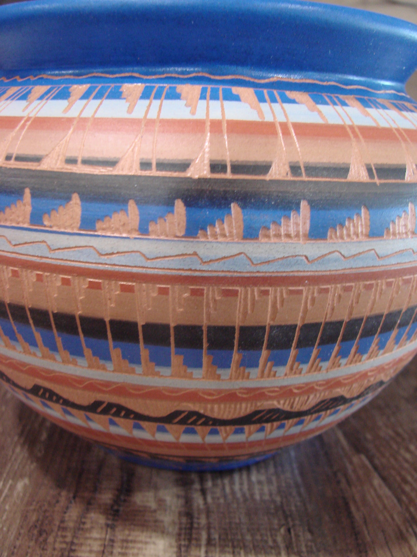 Native American Hand Etched & Hand Painted Pottery - Gilmore