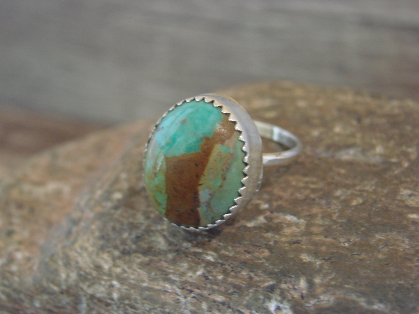 Native American Sterling Silver & Turquoise Ring - Begay - Size 7