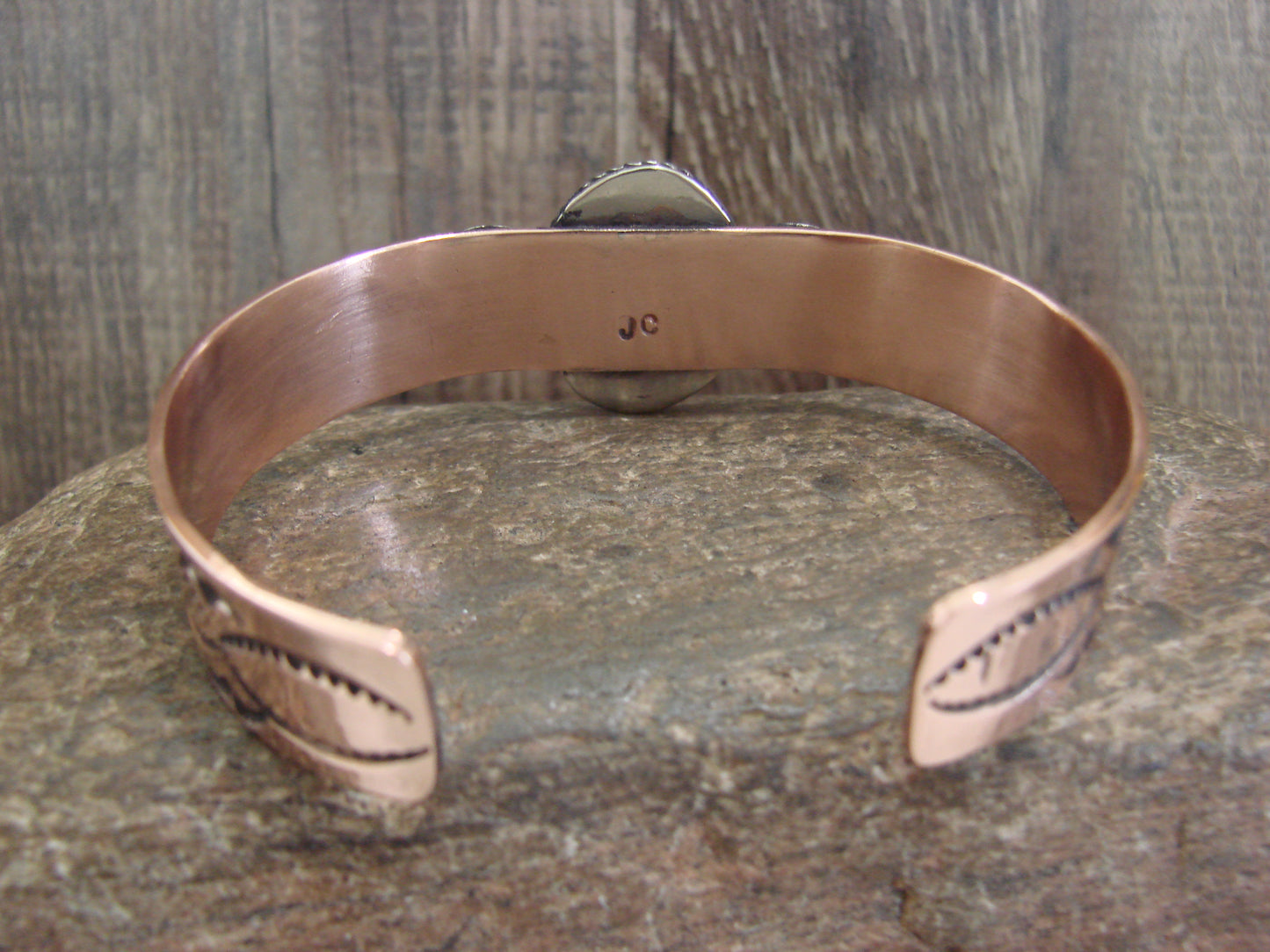 Native American Copper & Turquoise Bracelet by Cleveland