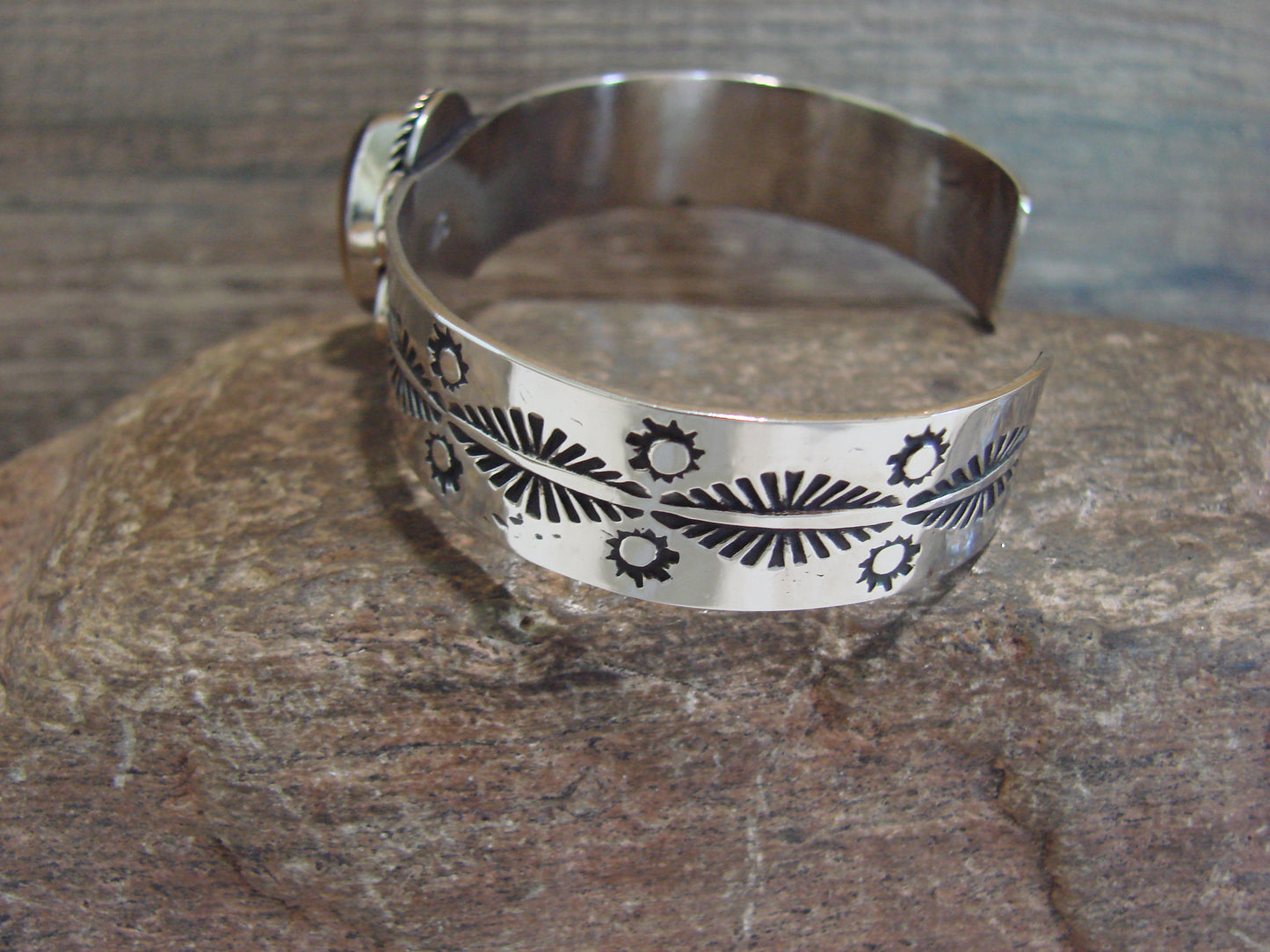 Navajo Indian Nickel Silver & Tiger Eye Bracelet by Cleveland