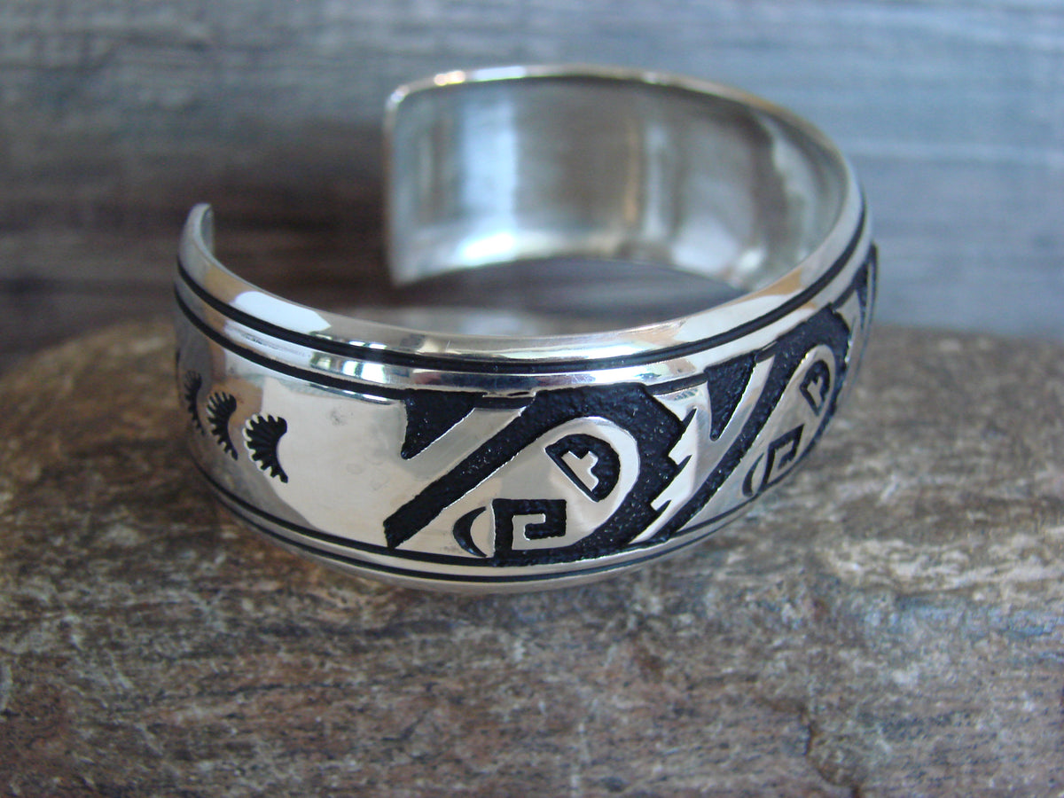 Native American Sterling Silver Petroglyph Bracelet by Singer