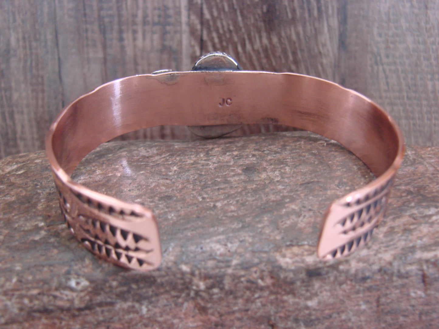 Native American Copper & Turquoise Bracelet by Cleveland