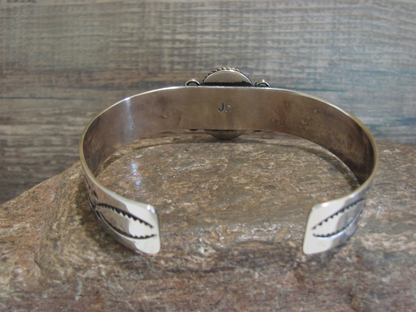 Navajo Indian Nickel Silver & Tiger Eye Bracelet by Cleveland