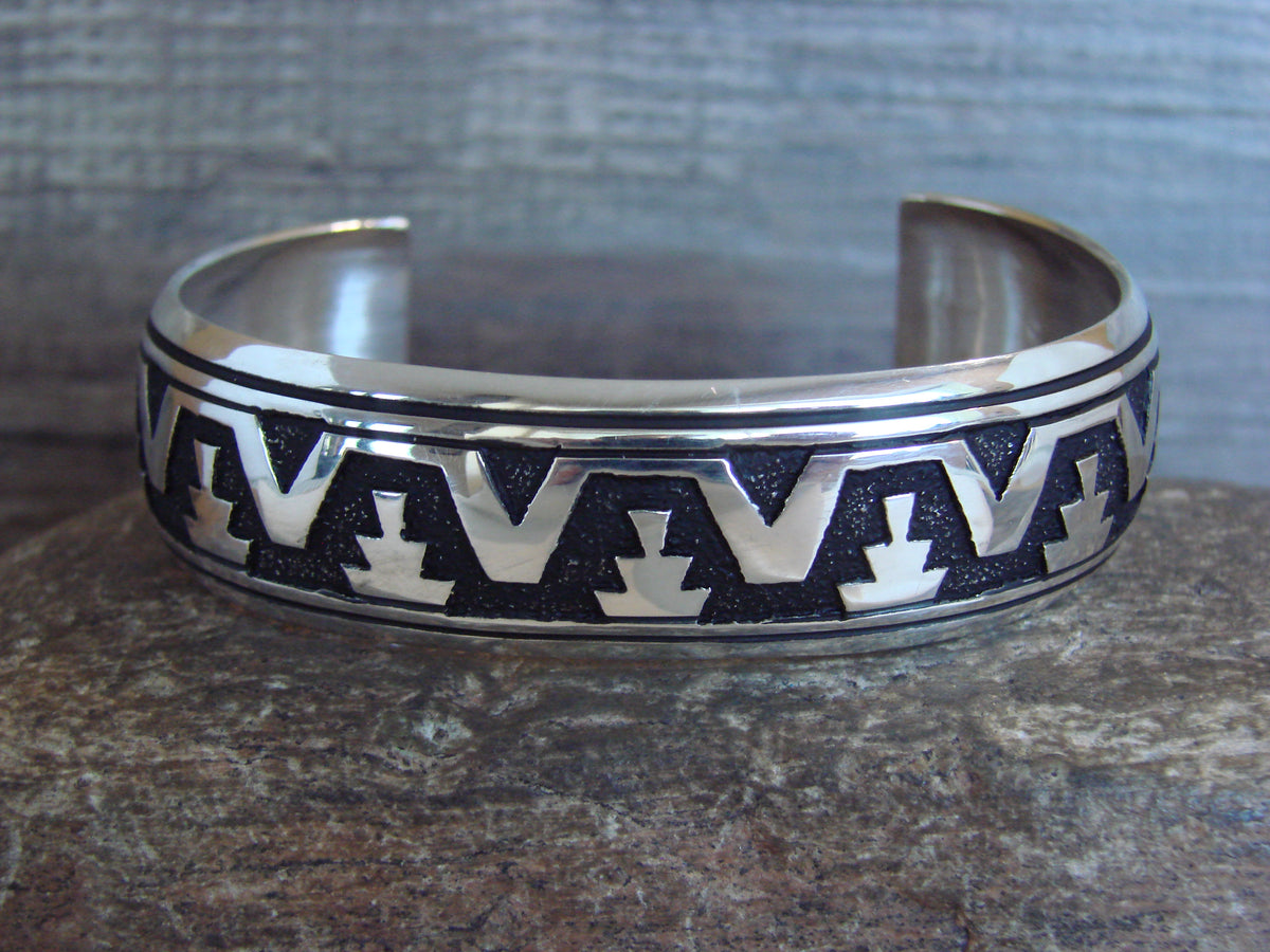 Native American Sterling Silver Petroglyph Bracelet by Singer