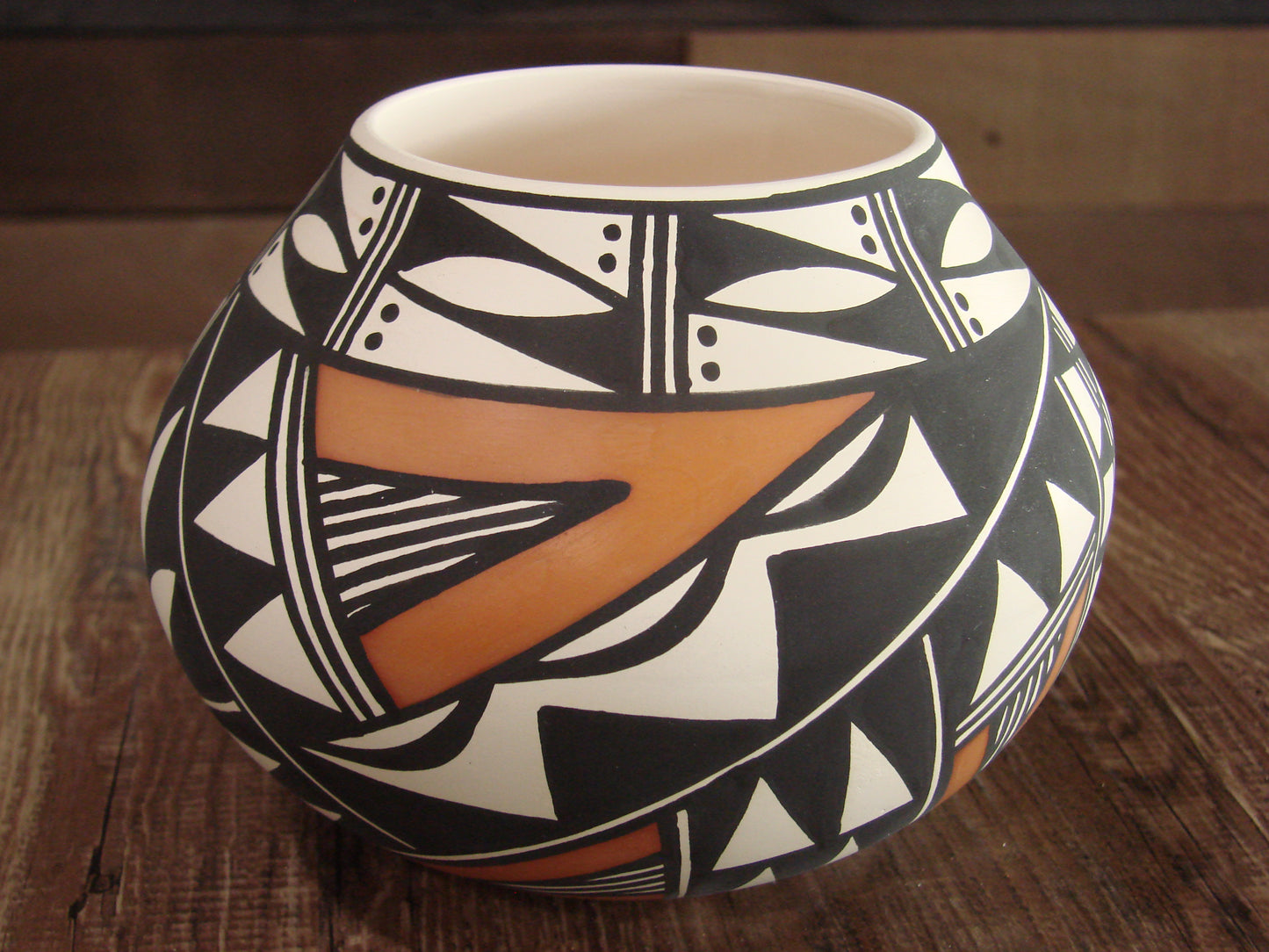 Native American Hand Painted Fine Line Acoma Pottery by Estevan