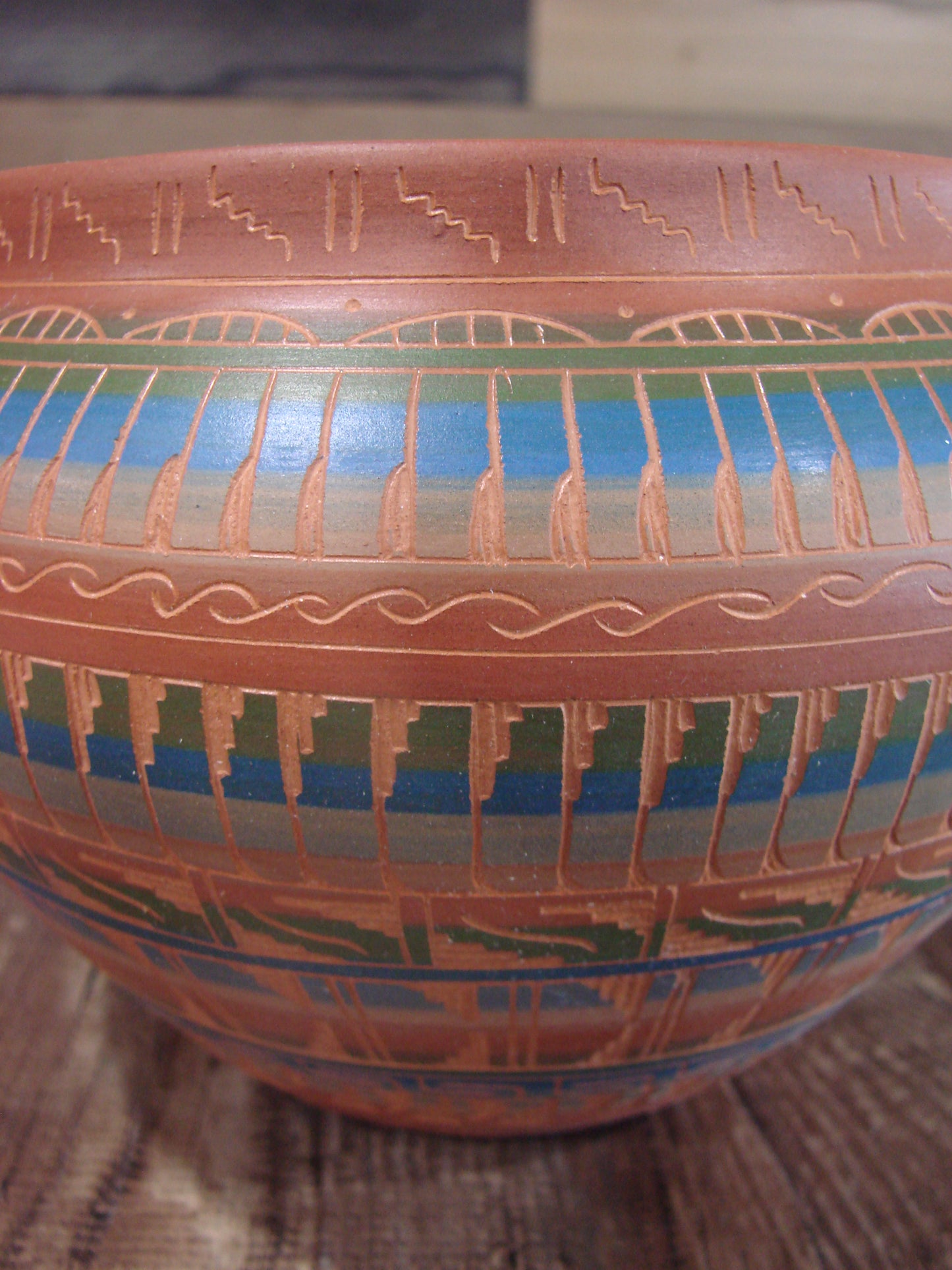 Native American Hand Etched & Hand Painted Pottery - Gilmore