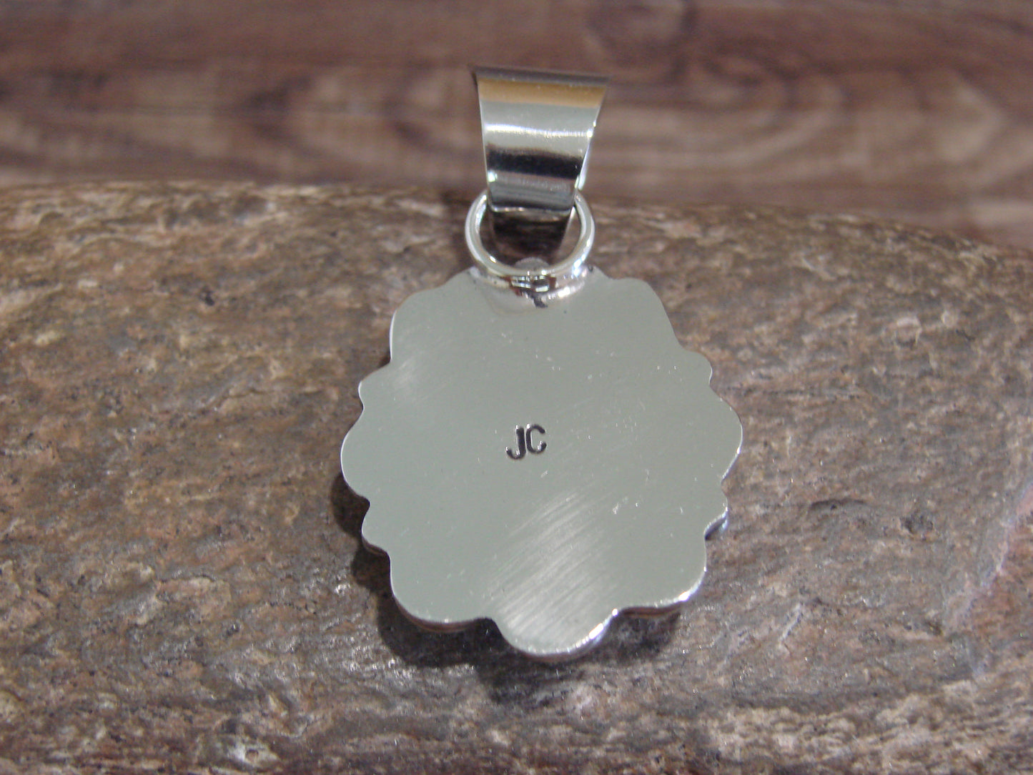 Native American Navajo Nickel Silver & Turquoise Pendant - Cleveland