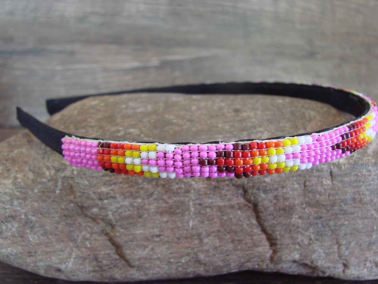 Navajo Indian Hand Beaded 3/8" Head Band by Cleveland