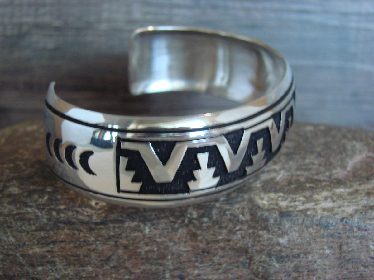 Native American Sterling Silver Petroglyph Bracelet by Singer
