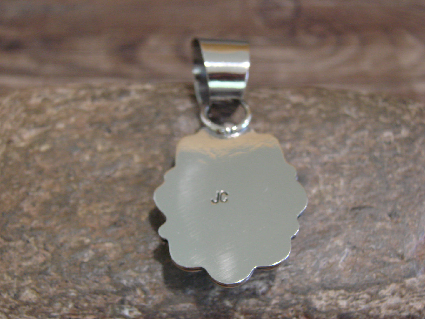 Native American Navajo Nickel Silver & Turquoise Pendant - Cleveland