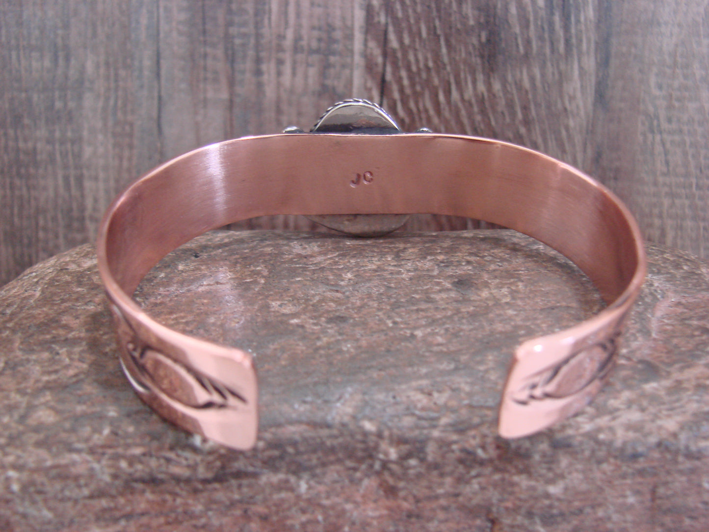 Native American Copper & Turquoise Bracelet by Cleveland