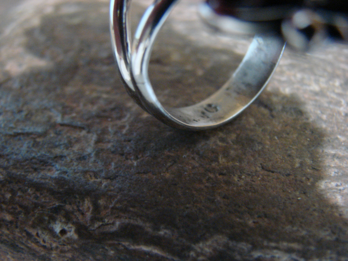 Native American Nickel Silver & Turquoise Ring by Cleveland - Size 10