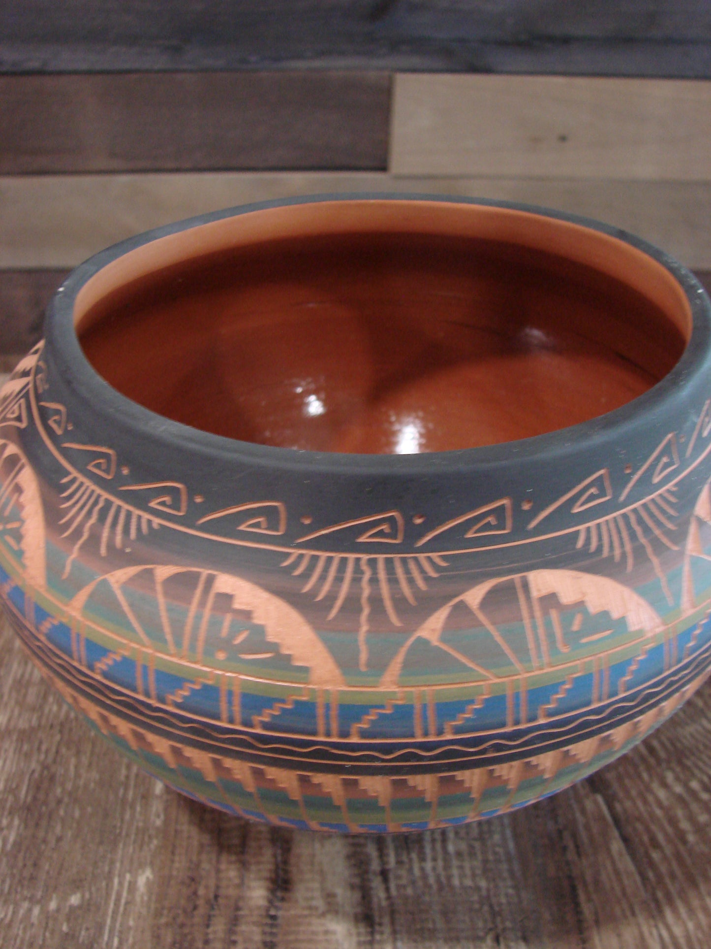 Native American Hand Etched & Hand Painted Pottery - Gilmore