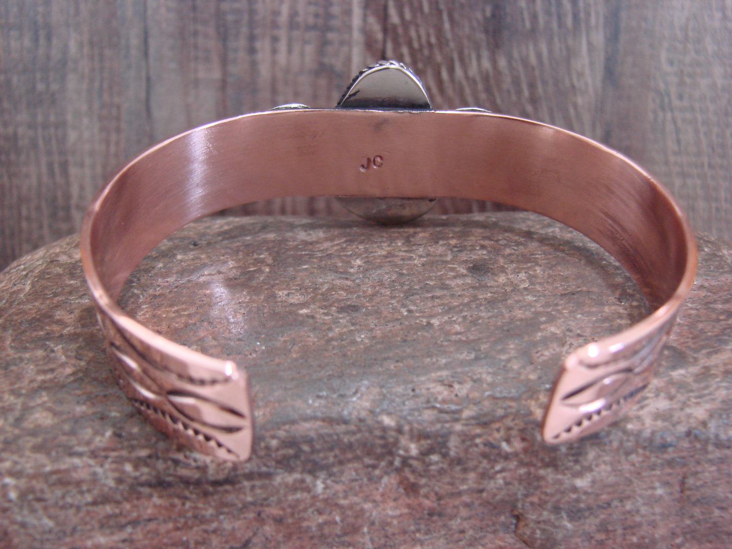 Native American Copper & Turquoise Bracelet by Cleveland