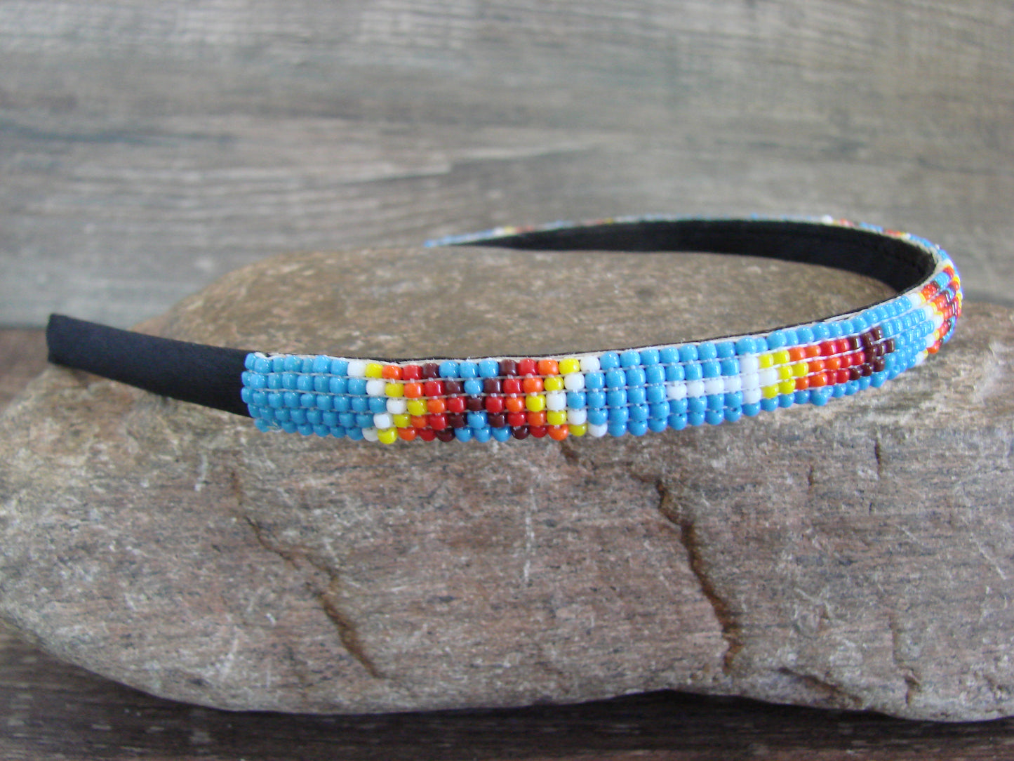 Navajo Indian Hand Beaded 3/8" Head Band by Cleveland